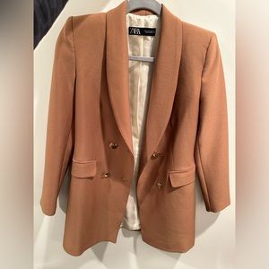 Zara lady blazer size small beige with gold buttons